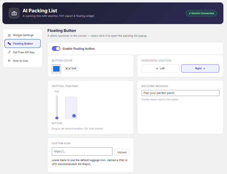 AI packing list